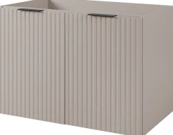 Furnidea Meuble suspendu sous lavabo avec 2 portes FLOW CACHEMIRE 80 cm