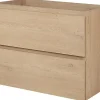 Furnidea Meuble suspendu sous lavabo SIMPLE chêne clair 80 cm