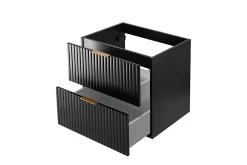 Furnidea Meuble suspendu sous lavabo FLOW couleur noir 60 cm