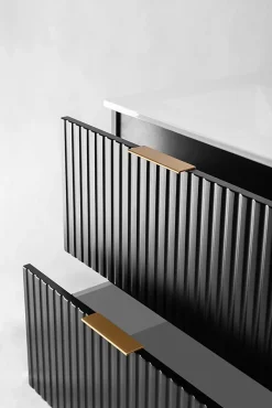 Furnidea Meuble suspendu sous lavabo FLOW noir 80 cm