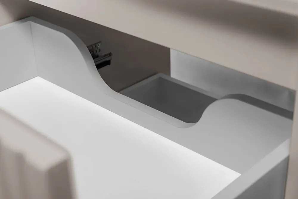 Meuble Sous Lavabo|Furnidea Meuble suspendu sous lavabo FLOW cachemire 60 cm