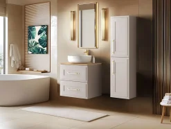 Furnidea Meuble suspendu sous lavabo CLASSIC cachemire 60 cm
