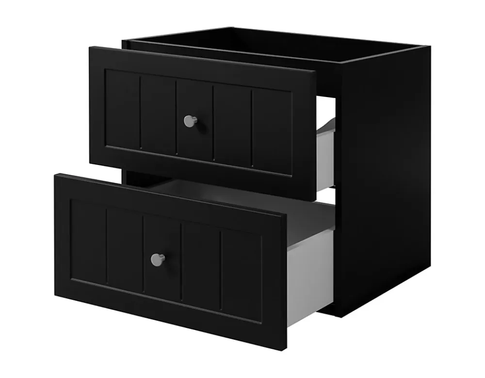 Meuble Sous Lavabo|Furnidea Meuble suspendu sous lavabo GUSTO noir 60 cm