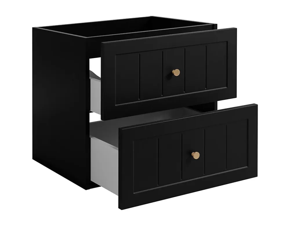 Meuble Sous Lavabo|Furnidea Meuble suspendu sous lavabo GUSTO noir 60 cm
