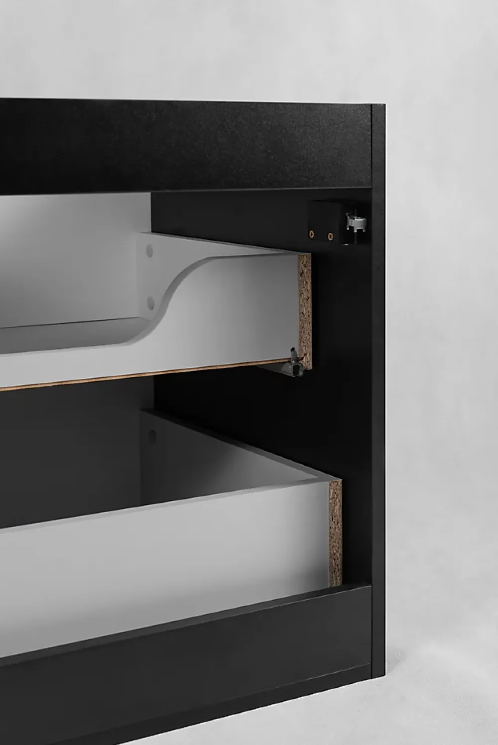 Meuble Sous Lavabo|Furnidea Meuble suspendu sous lavabo GUSTO noir 60 cm