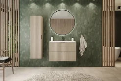 Meuble Sous Lavabo|Furnidea Meuble suspendu sous lavabo FLOW cachemire 80 cm