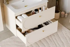 Furnidea Meuble suspendu sous lavabo DONNA SAND beige 80 cm