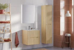 Meuble Sous Lavabo|Furnidea Meuble suspendu sous lavabo NORDIC chêne cremona 60 cm