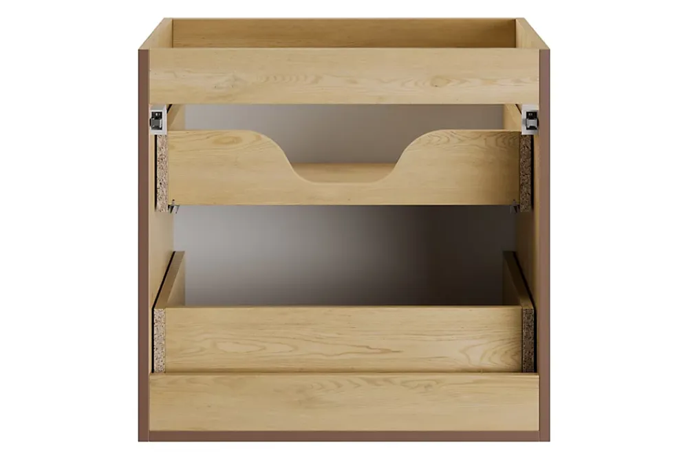 Meuble Sous Lavabo|Furnidea Meuble suspendu sous lavabo NORDIC chêne cremona 60 cm