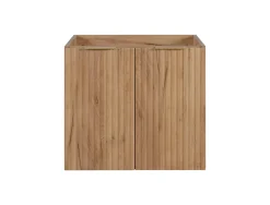Furnidea Meuble suspendu sous lavabo avec 2 portes FLOW CHÊNE 60 cm