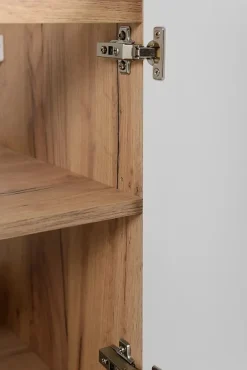 Furnidea Meuble suspendu sous lavabo avec 2 portes FLOW CHÊNE 60 cm
