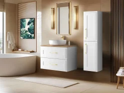 Furnidea Meuble suspendu sous lavabo CLASSIC blanc 80 cm