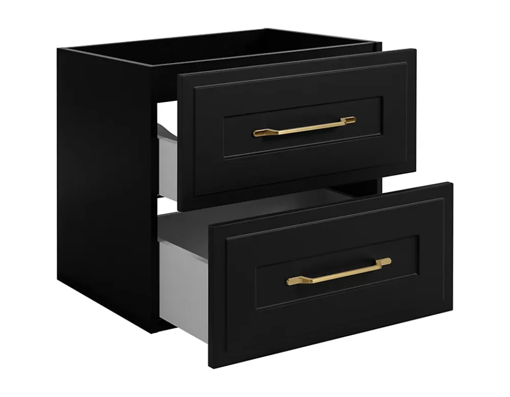 Meuble Sous Lavabo|Furnidea Meuble suspendu sous lavabo CLASSIC noir 60 cm