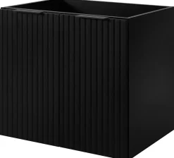 Furnidea Meuble suspendu sous lavabo avec 2 portes FLOW NOIR 60 cm