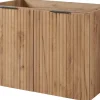 Meuble Sous Lavabo|Furnidea Meuble suspendu sous lavabo avec 2 portes FLOW CHÊNE 80 cm