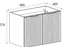 Meuble Sous Lavabo|Furnidea Meuble suspendu sous lavabo avec 2 portes FLOW CHÊNE 80 cm