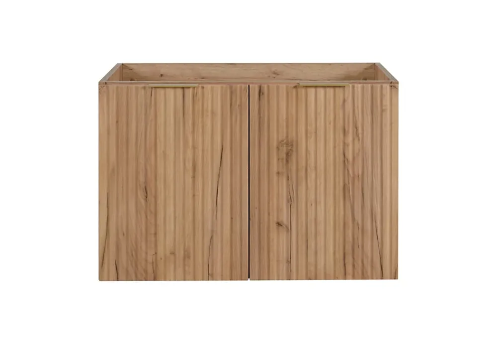 Meuble Sous Lavabo|Furnidea Meuble suspendu sous lavabo avec 2 portes FLOW CHÊNE 80 cm