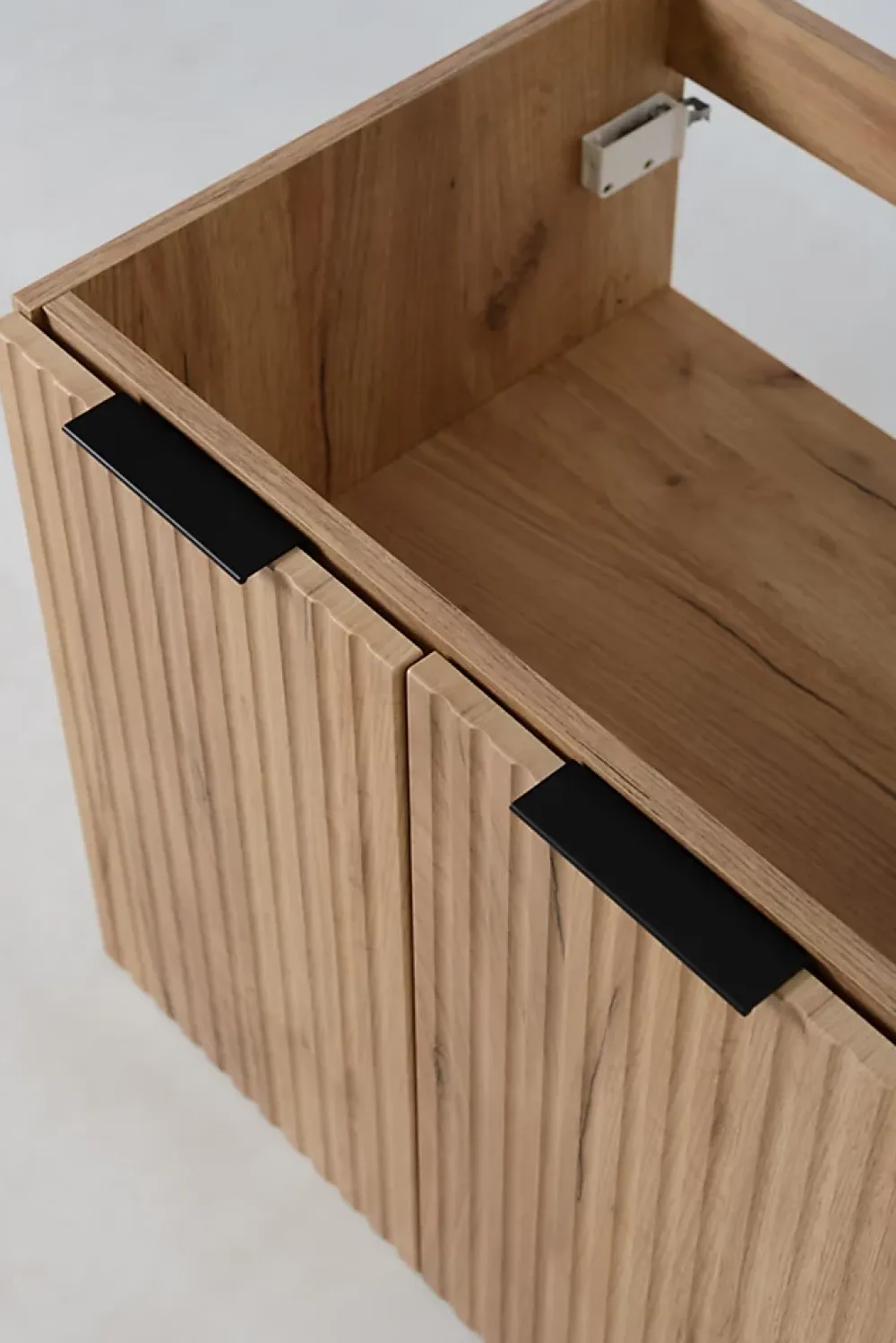 Meuble Sous Lavabo|Furnidea Meuble suspendu sous lavabo avec 2 portes FLOW CHÊNE 80 cm
