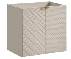 Meuble Sous Lavabo|Furnidea Meuble suspendu sous vasque avec 2 portes VIVA CACHEMIRE 60 cm