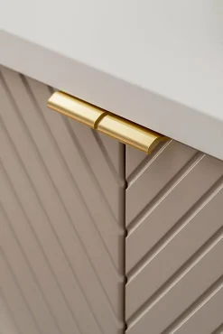 Meuble Sous Lavabo|Furnidea Meuble suspendu sous vasque avec 2 portes VIVA CACHEMIRE 60 cm