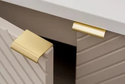 Meuble Sous Lavabo|Furnidea Meuble suspendu sous vasque avec 2 portes VIVA CACHEMIRE 60 cm