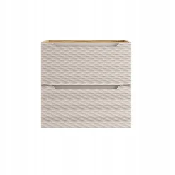 Meuble Sous Lavabo|Furnidea Meuble suspendu sous vasque OCEAN chêne et beige 60 cm - 2 tiroirs façades 3D