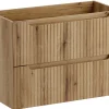 Furnidea Meuble suspendu sous vasque 80 cm à tiroirs NOVA chêne Coast Evoke