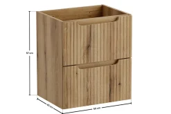 Meuble Sous-Vasque|Furnidea Meuble suspendu sous vasque 50 cm à tiroirs NOVA chêne Coast Evoke