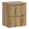 Meuble Vasque|Furnidea Meuble suspendu sous vasque 50 cm avec plan et 2 tiroirs NOVA chêne Coast Evoke