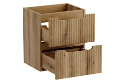 Meuble Vasque|Furnidea Meuble suspendu sous vasque 50 cm avec plan et 2 tiroirs NOVA chêne Coast Evoke