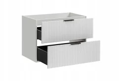 Meuble Sous-Vasque|Furnidea Meuble suspendu sous vasque avec panier à linge ADEL BLANC 160 cm