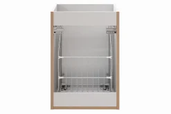 Meuble Sous-Vasque|Furnidea Meuble suspendu sous vasque avec panier à linge ADEL BLANC 160 cm