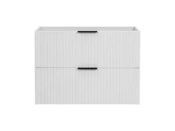 Meuble Sous-Vasque|Furnidea Meuble suspendu sous vasque avec panier à linge ADEL BLANC 160 cm