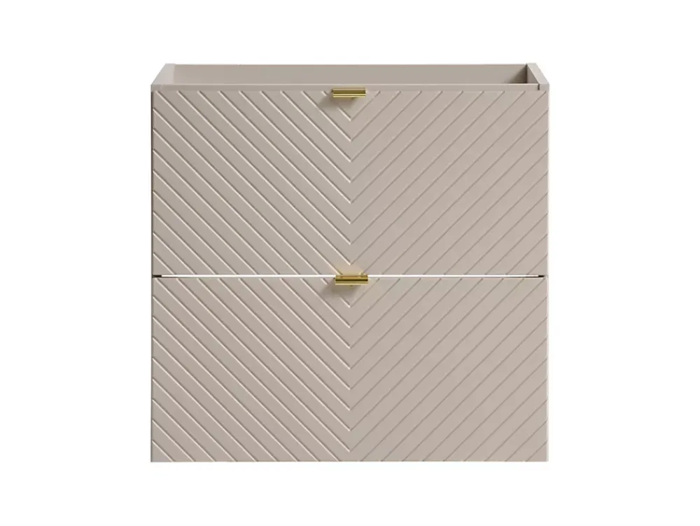Meuble Sous Lavabo|Furnidea Meuble suspendu sous vasque avec 2 tiroirs VIVA CACHEMIRE 60 cm