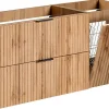 Meuble Sous-Vasque|Furnidea Meuble suspendu sous vasque avec panier à linge ADEL CHÊNE 120 cm