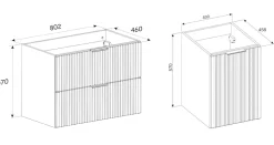Meuble Sous-Vasque|Furnidea Meuble suspendu sous vasque avec panier à linge ADEL CHÊNE 120 cm