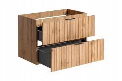 Meuble Sous-Vasque|Furnidea Meuble suspendu sous vasque avec panier à linge ADEL CHÊNE 120 cm