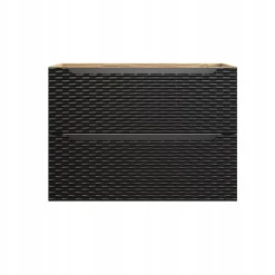 Furnidea Meuble suspendu sous vasque OCEAN chêne et noir 80 cm - 2 tiroirs façades 3D