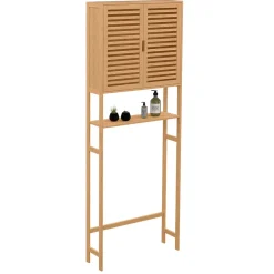 IDMarket Meuble étagère dessus WC placard bambou BEA
