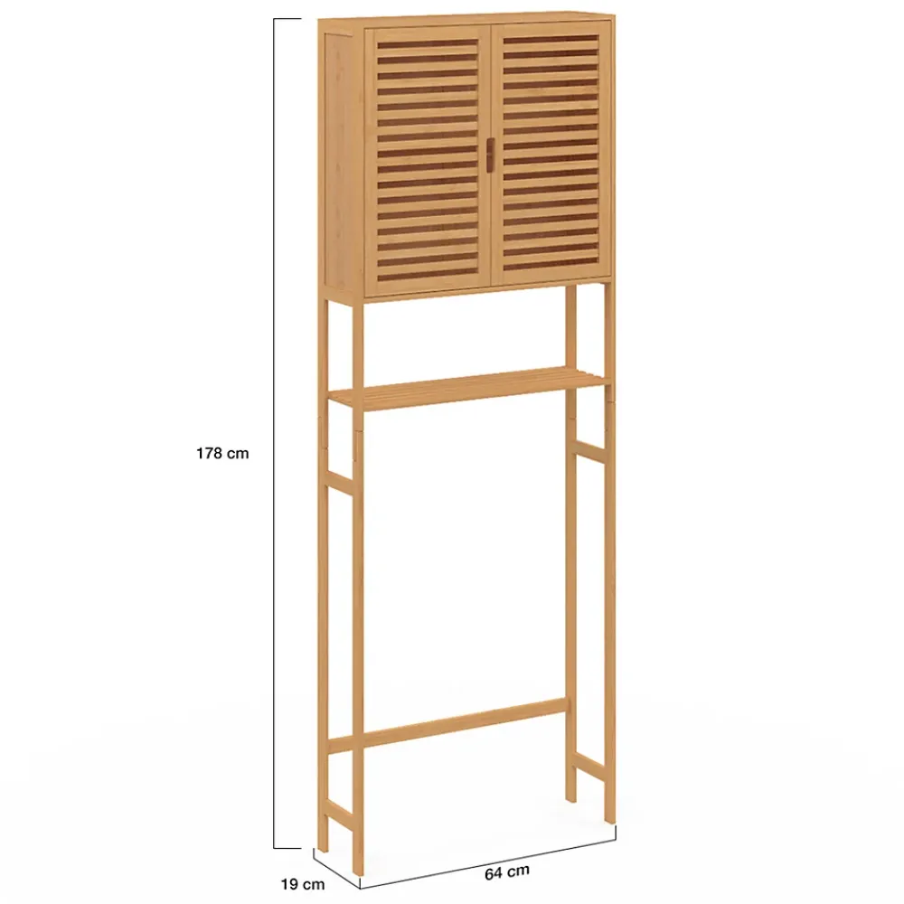 IDMarket Meuble étagère dessus WC placard bambou BEA