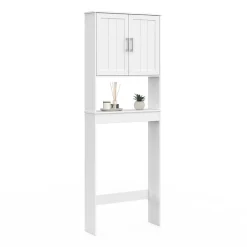 Meuble Wc|IDMarket Meuble étagère dessus WC WALDO placard bois blanc