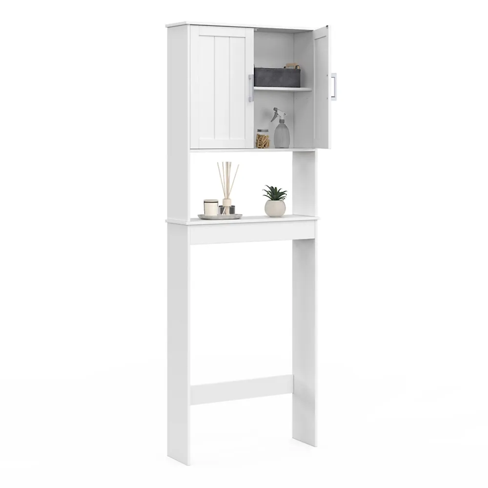 Meuble Wc|IDMarket Meuble étagère dessus WC WALDO placard bois blanc