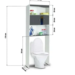 Meuble Wc|Ose Meuble étagère WC 2 portes effet bois