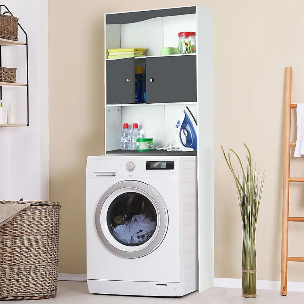 Meuble Wc|Ose Meuble étagère WC 2 portes effet bois