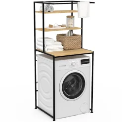 Armoire De Salle De Bains|IDMarket Meuble étagères de rangement dessus machine à laver DETROIT design industriel