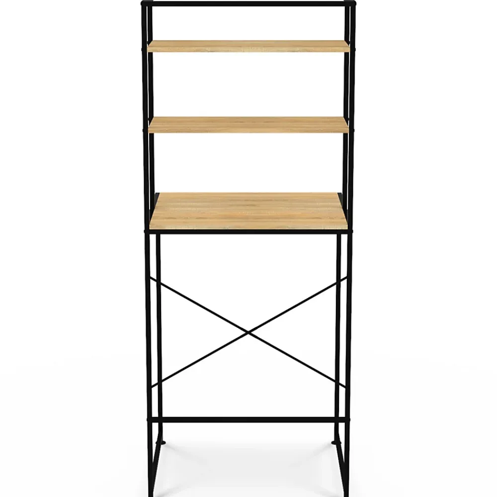 Armoire De Salle De Bains|IDMarket Meuble étagères de rangement dessus machine à laver DETROIT design industriel