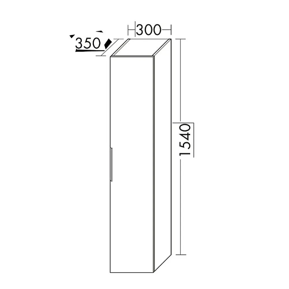 Burgbad Meuble vasque 90 cm Olena blanc brillant + colonne
