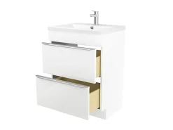 Meuble Vasque|GoodHome Meuble vasque à poser blanc l.60 cm Imandra + plan vasque blanc céramique Nira,