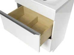 Meuble Vasque|GoodHome Meuble vasque à poser blanc l.60 cm Imandra + plan vasque blanc céramique Nira,