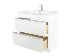Meuble Vasque|GoodHome Meuble vasque à poser blanc l.80 cm Imandra + plan vasque blanc céramique Nira,